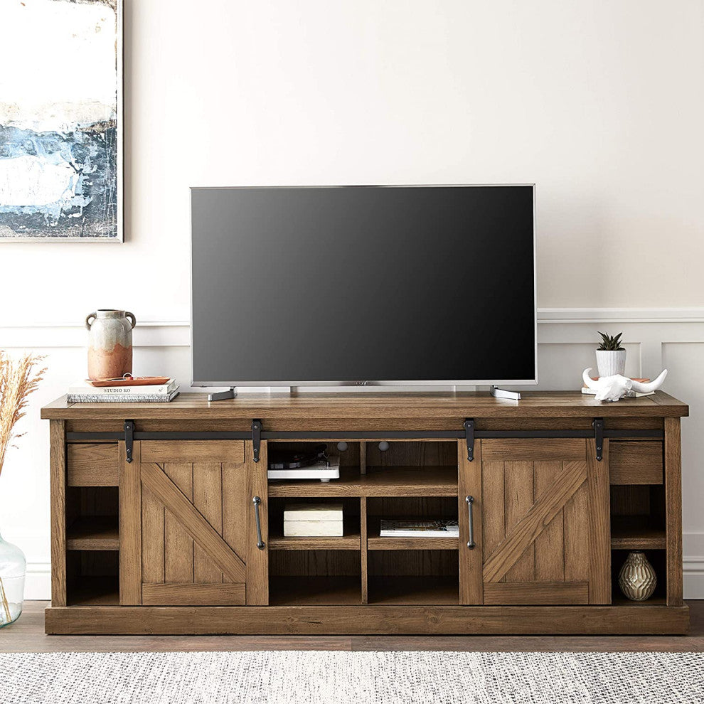 Avondale 80" TV Console Barn Door Entertainment