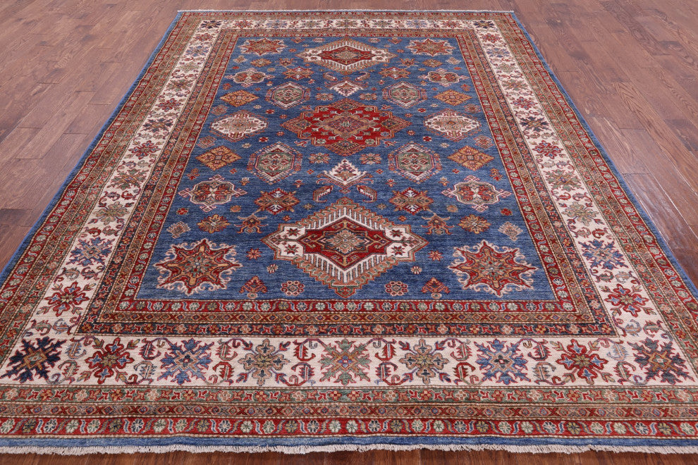8' 2" X 10' 3" Super Kazak Hand Knotted Rug Q9515