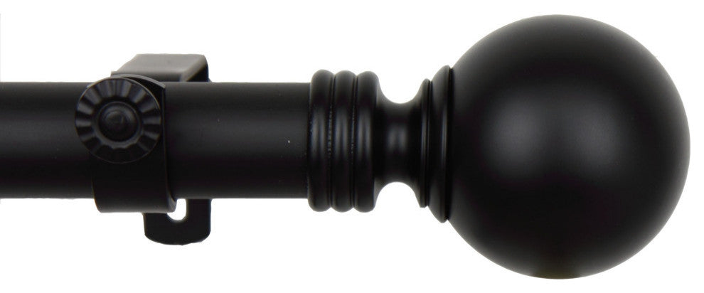 Round Curtain Rod 1" 160-240", Black