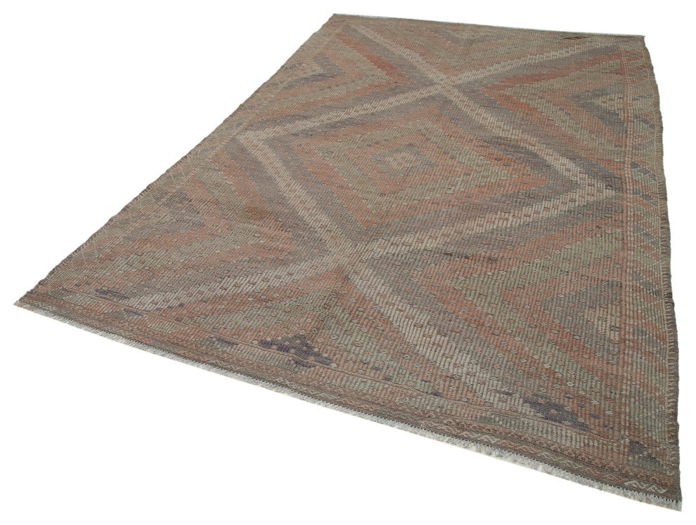 Rug N Carpet - Hand-knotted Turkish 6' 5'' x 10' 6'' Rustic Wool Kilim Rug
