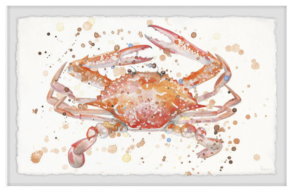 "Crab Splash" Framed Painting Print, 45"x30"