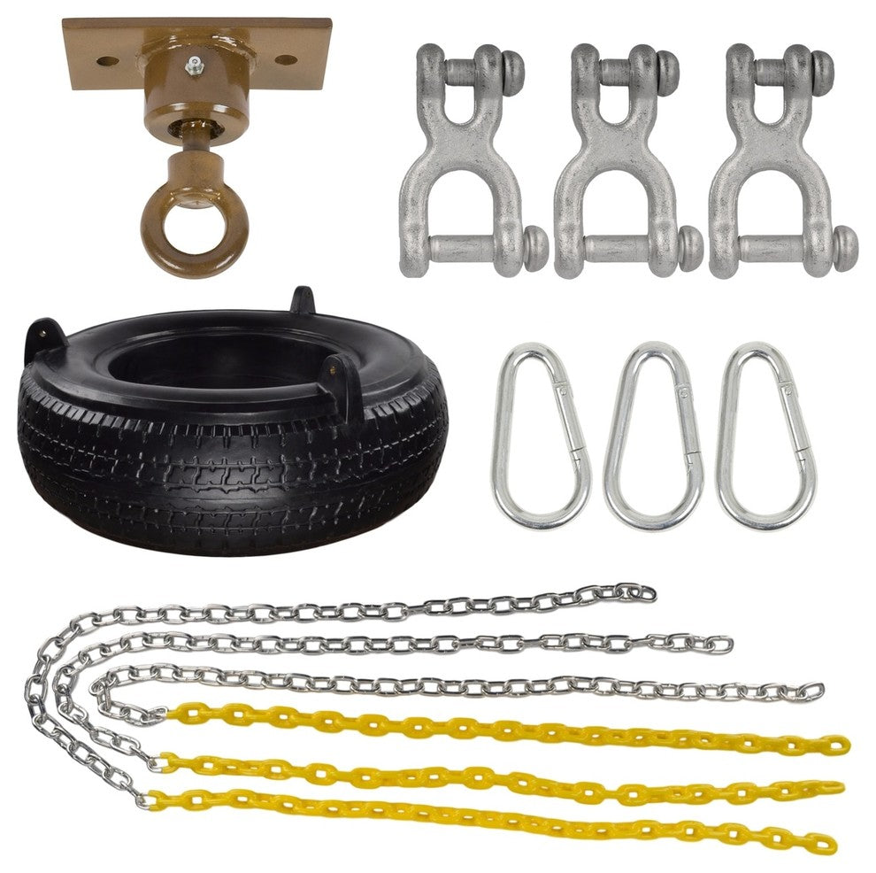 Swing Set Stuff Inc. Complete Tire Swing Kit with Light Duty Swivel Red, Black