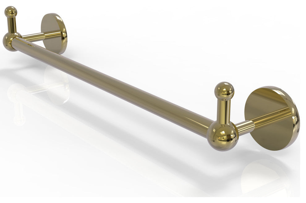 Prestige Skyline 18" Towel Bar with Integrated Hooks, Unlacquered Brass