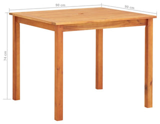 vidaXL Solid Acacia Wood 5 Piece Patio Dining Set with Cushions Table Chairs