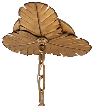 Banana Leaf 9-Lt Chandelier - Gold