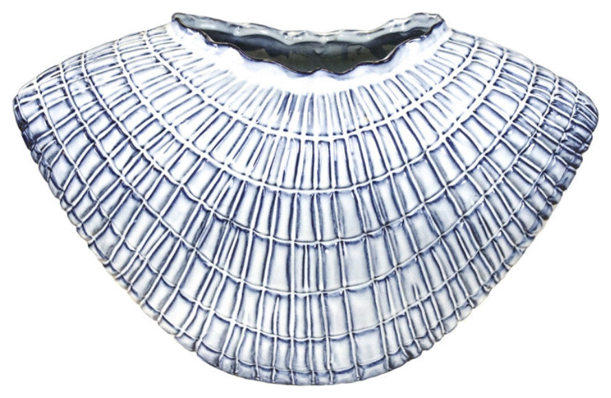 Unique Shaped decorative Ceramic Vase, Blue And White