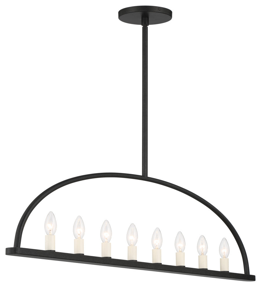Abbott 8-Light Black Linear Chandelier