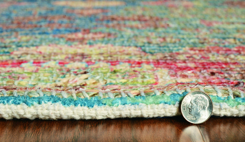 HomeRoots 8' x 11' Vibrant Traditional Style Blue and Red Design Area Rug