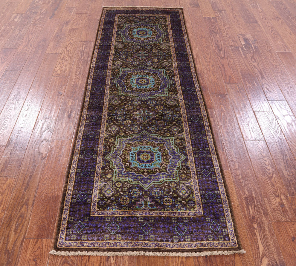 Mamluk Hand Knotted Wool Runner Rug 2' 8" X 7' 9" - Q12288