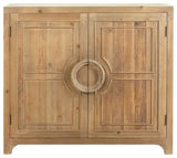 Waylon 40" Reclaimed Pine Hand Carved 2-Door Sideboard, Dark Antique Gray