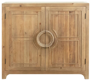 Waylon 40" Reclaimed Pine Hand Carved 2-Door Sideboard, Dark Antique Gray