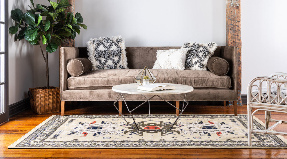 Unique Loom Cream Oasis Taftan 2' 2 x 3' 0 Area Rug