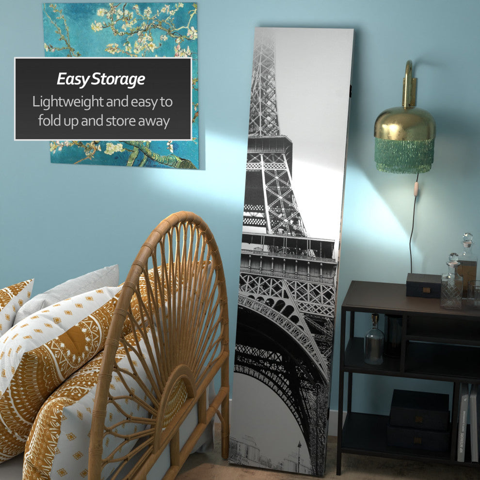 6' Tall Double Sided Eiffel Tower Canvas Room Divider