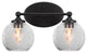 Capri 2-Light Bath Bar, Matte Black/Smoke Bubble