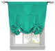 Ava Blackout Curtains Rod Pocket Tie Up Shade, Turquoise, 46"x63"