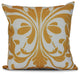British Colonial, Geometric Print Pillow, Gold, 20"x20"