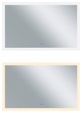 Abigail Rectangle Matte White LED 58 in. Mirror