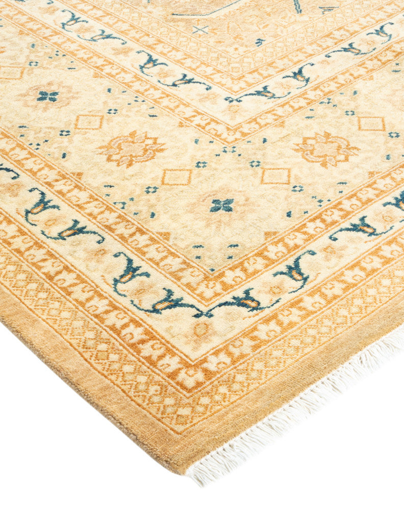 Mogul, One-of-a-Kind Hand-Knotted Area Rug Yellow, 7' 10" x 9' 7"