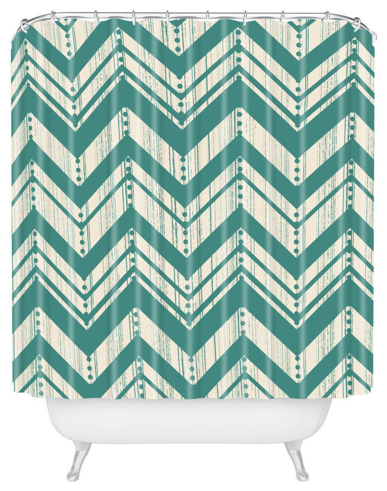 Heather Dutton Weathered Chevron Shower Curtain