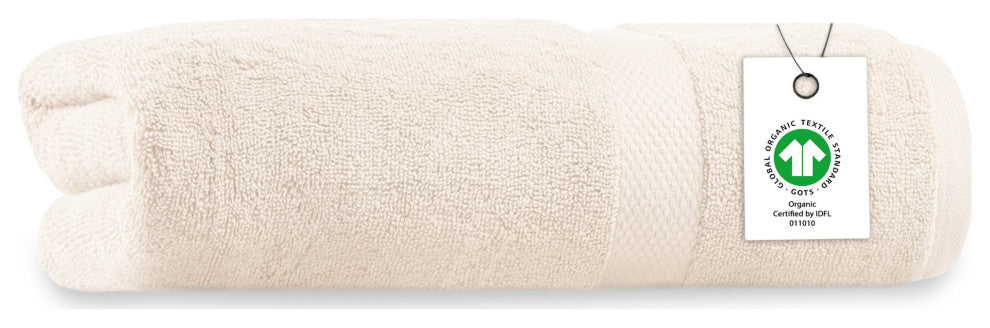 Delara 1-Piece 100% Organic Cotton Plush Bath Sheet, 36"x70", Ivory