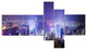 Hong Kong Night City, Cityscape Photo Canvas Art Print, 60"x32", 5 panels
