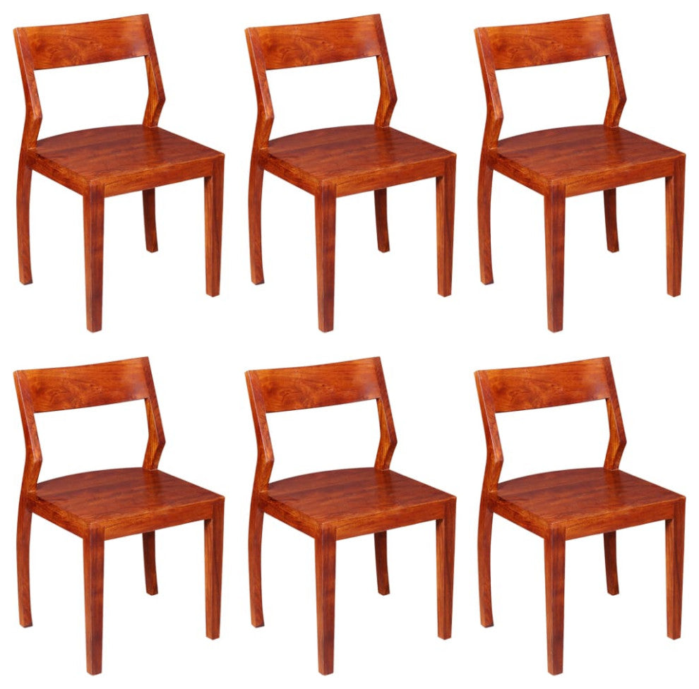 vidaXL Dining Chairs 6 pcs Solid Acacia Wood Sheesham