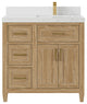 Santa Monica 36 Right Offset  Bath Vanity in Whitewashed Teak 2" Empira Quartz