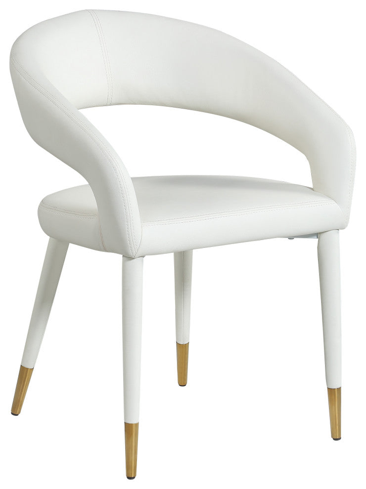 Destiny Dining Chair, White, Faux Leather