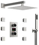LED Temperature Digital Display Shower System With Body Jets, Brushed Nickel, 12 Inches