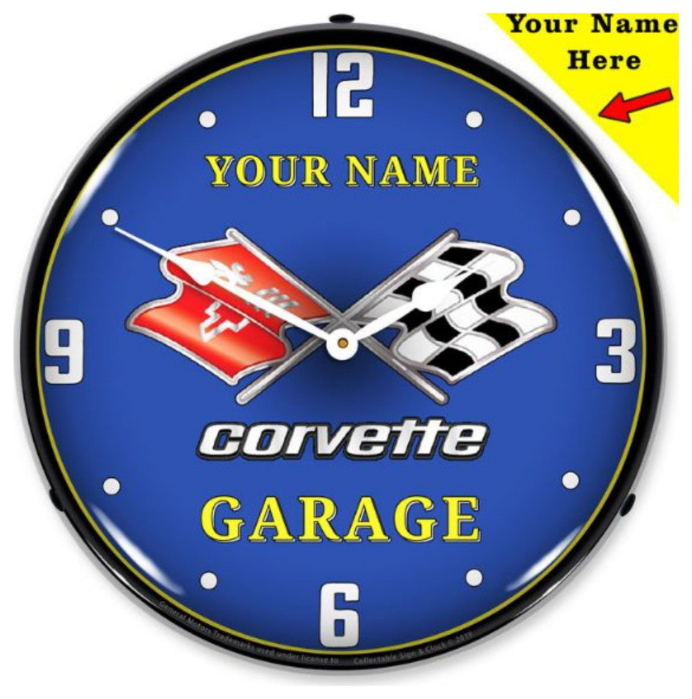 GM1907704 Add Your Name C3 Garage Clock