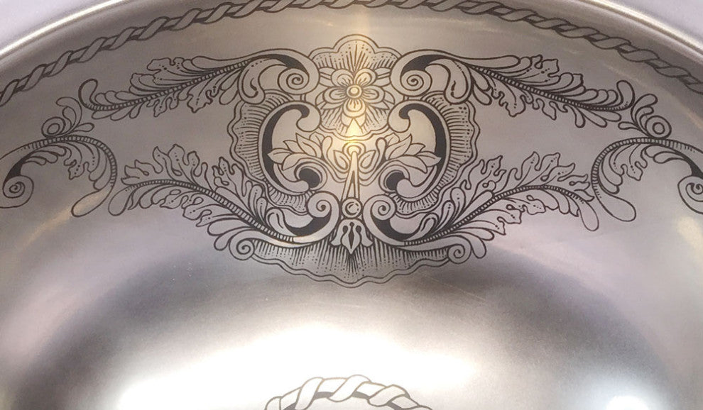 Hand Painted Sink "Platinum Legacy " Small Monaco Undermount Sink