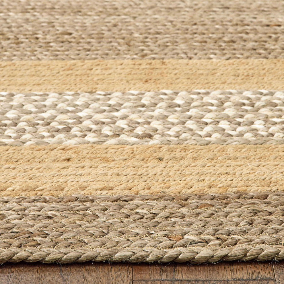 4" x 6" Tan and Beige Bordered Area Rug