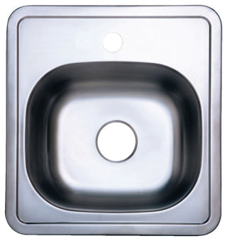 Gourmetier Self-Rimming Single Bowl Bar Sink, Brushed