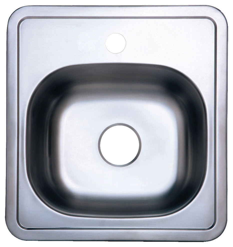 Gourmetier Self-Rimming Single Bowl Bar Sink, Brushed