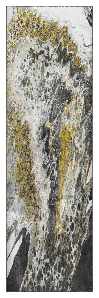 Kikiamo KK13 Graphite 2'3" x 7'6" Runner Rug