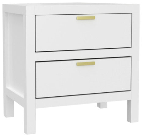 Carmel 2 Drawer Nightstand, White