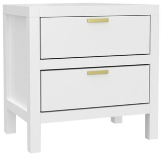 Carmel 2 Drawer Nightstand, White