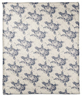 Splatter Sea Turtle 50x60 Throw Blanket, Navy