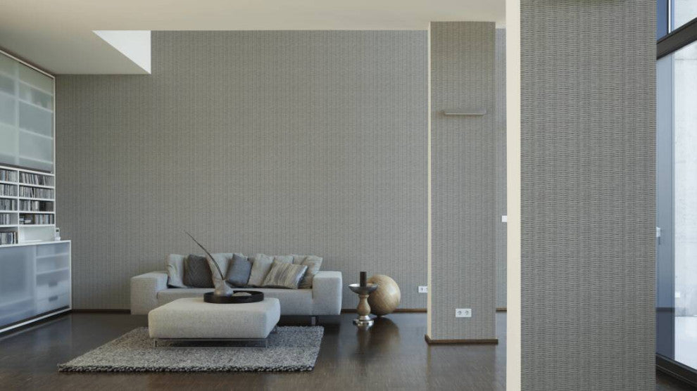 Sample, Cottage Textured Wallpaper Featuring Woven Wood, 373932