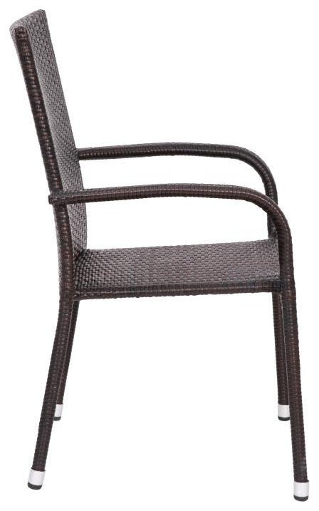 Maxim Set of 4 Stackable Indoor/Outdoor Wicker Dining Chairs with Steel Frames,