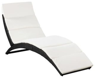 vidaXL Sun Lounger Black, Cream White