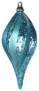 Vickerman M132612 12'' Turquoise Glitter Swirl Drop Christmas Ornament