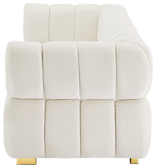 Gwen Velvet Upholstered Chair, Cream, Sofa