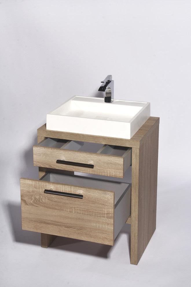 Montreal Oak Bathroom Vanity, Natural Oak, 32", With Sink