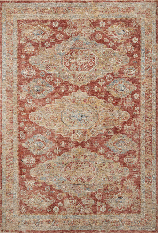 Loloi Gaia Gold / Brick 7'-10" x 10'-2" Area Rug