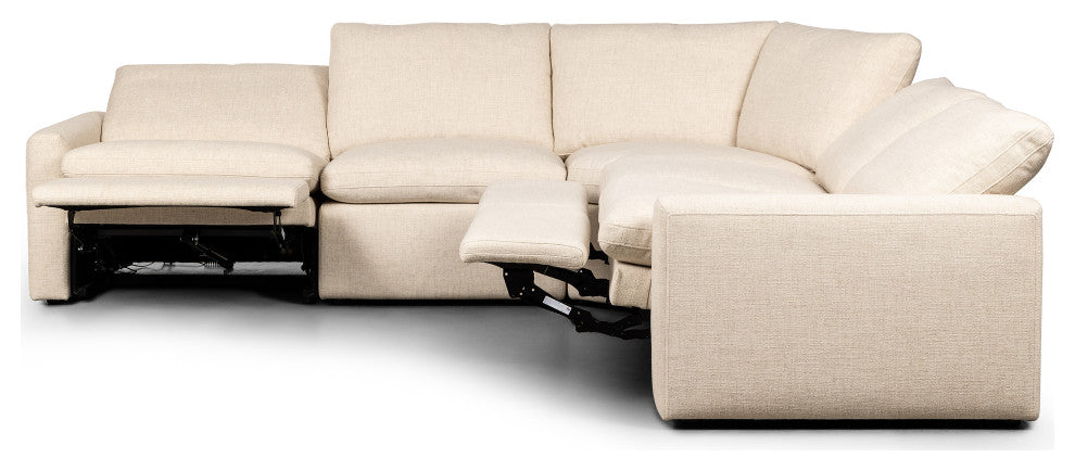 Tillery Power Recliner 5-Piece Sectional, Antigo Natural