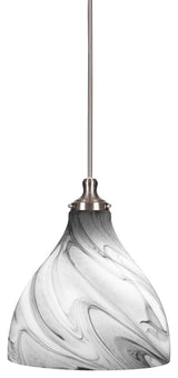 Juno 1-Light Pendant, Brushed Nickel/Onyx Swirl