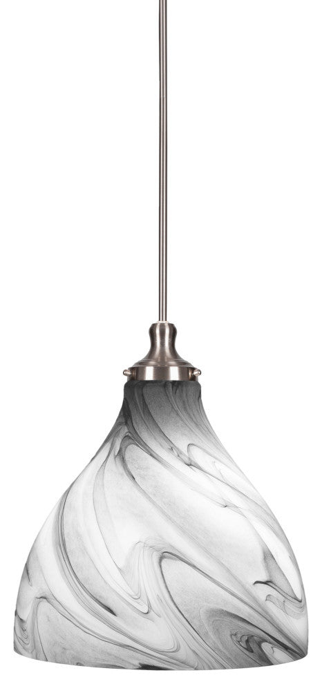 Juno 1-Light Pendant, Brushed Nickel/Onyx Swirl