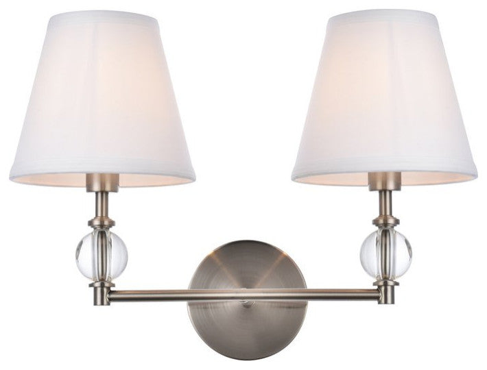Living District Bethany 2-Light Bath Sconce Satin Nickel