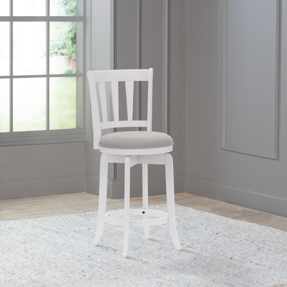 Hillsdale Presque Isle Slat Back Wood Swivel Stool, Counter Height